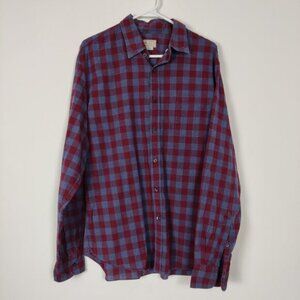 J. Crew Men's Button Down Plaid Shirt Size Large 100% Cotton Old Money
